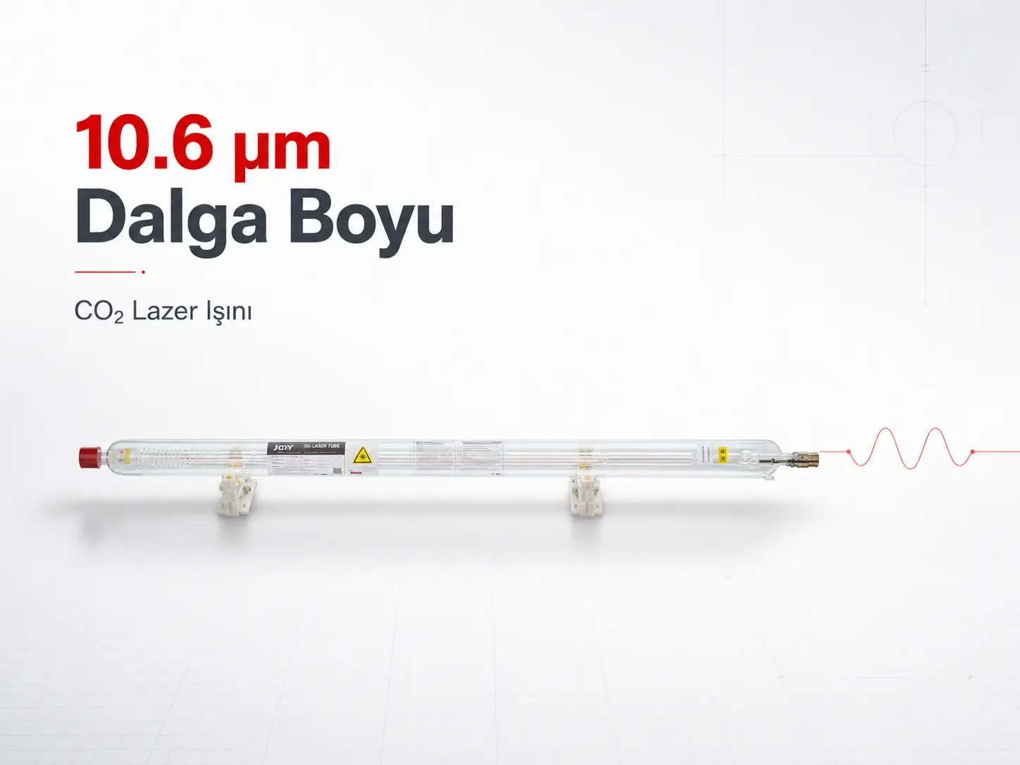 JOY CO₂ lazer tüp 10.6 μm dalga boyu görseli