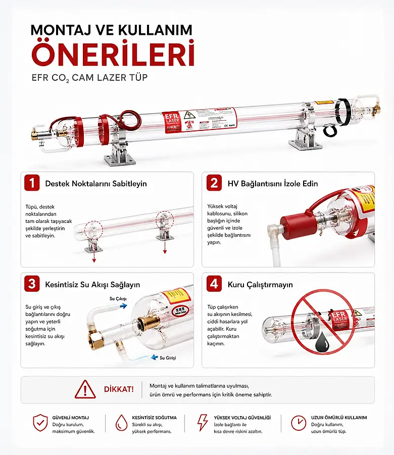 EFR CO2 Cam Lazer Tüp (Karbondioksit Lazer Tüp) - 6