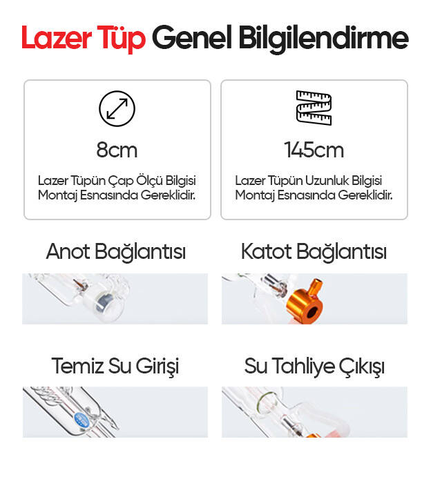 Hunst CO2 Cam Lazer Tüp (Karbondioksit Lazer Tüp) - 2