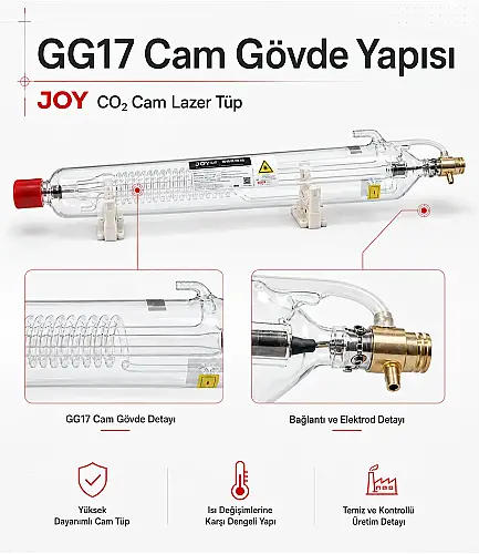 JOY CO2 Cam Lazer Tüp (Karbondioksit Lazer Tüp) - 3