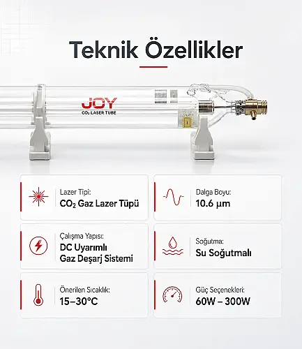 JOY CO2 Cam Lazer Tüp (Karbondioksit Lazer Tüp) - 9